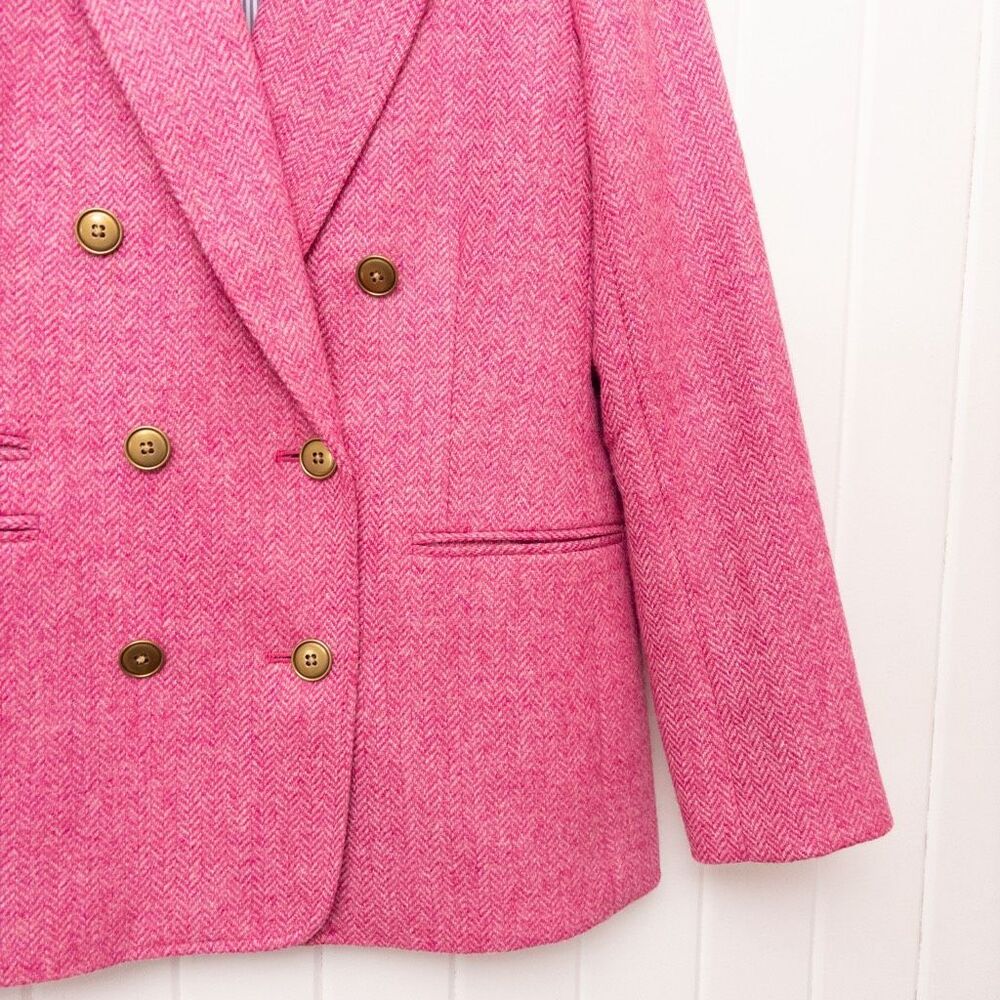 J. Crew Bristol Blazer in Pink English Wool Herringbone Size 4 - Picture 5 of 12